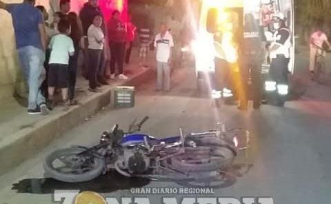 Conductor de moto herido al derrapar