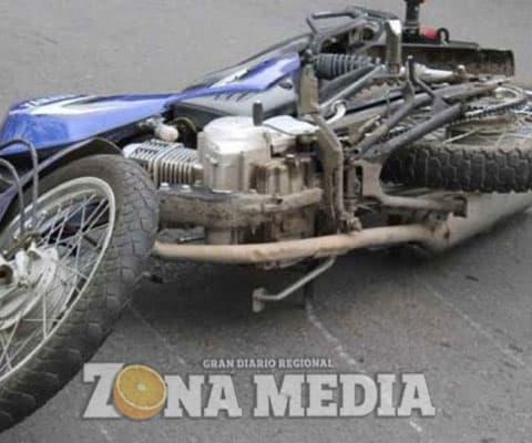 Motociclista se accidentó