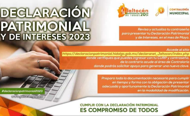 Funcionarios de Jaltocán: tendrán que realizar su declaración patrimonial