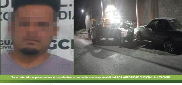 Briago chofer,  fue detenido