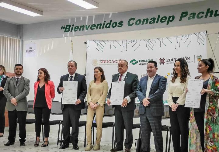 Conalep Hidalgo firmó importantes convenios en beneficio de las y los jóvenes estudiantes