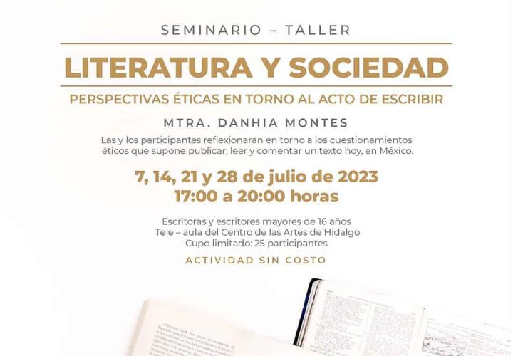 Impartirán seminario gratuito de literatura en Centro de las Artes