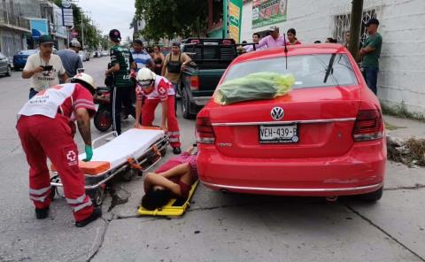 Mujer herida en accidente