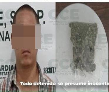 Atraparon a tipo con marihuana