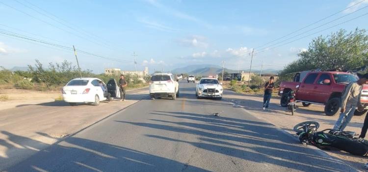 Motociclista herido al  participar en choque