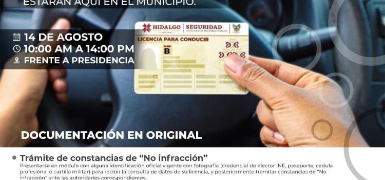 En Xochiatipan realizarán tramite de licencias de conducir