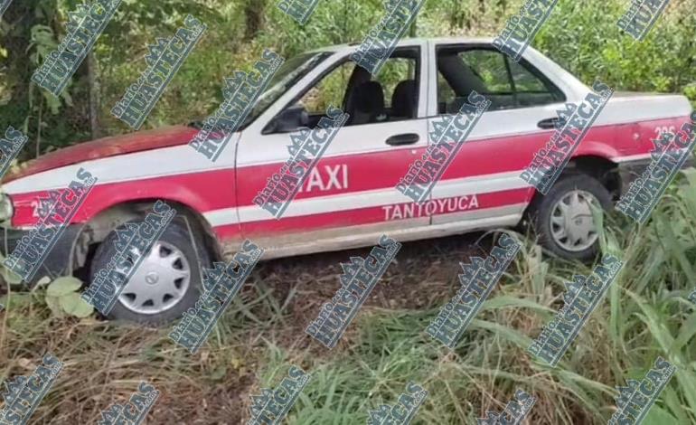 Taxi se salió del camino en Tantoyuca