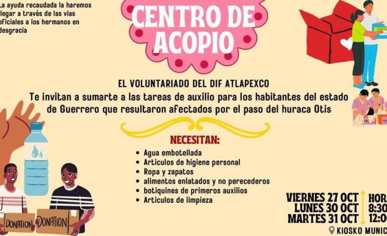 Sistema DIF instaló centro de acopio de víveres