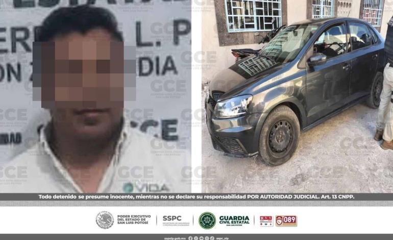 Detenido con auto robado