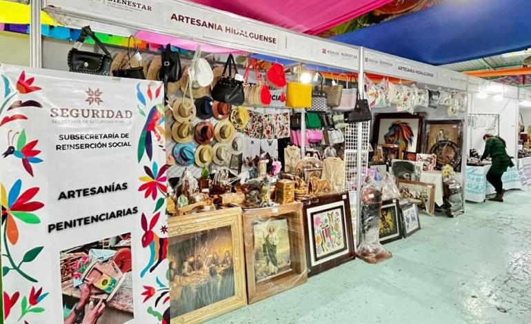 Colocan stand de artesanías penitenciarias en la Feria de San Francisco Pachuca Hidalgo 2024