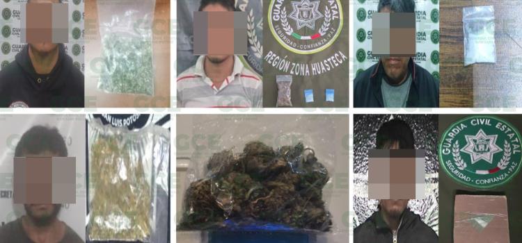 Cuatro detenidos por traer droga