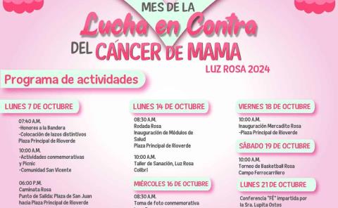 Presentan actividades del programa "Luz Rosa" 
