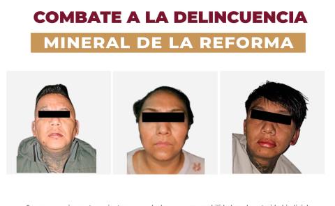 Detiene SSPH a tres personas por narcomenudeo en Mineral de la Reforma 
