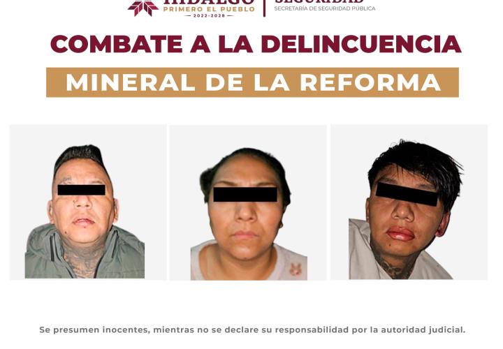 Detiene SSPH a tres personas por narcomenudeo en Mineral de la Reforma 