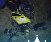 Derrapó de su motocicleta