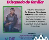 Buscan a familiares de adulto mayor