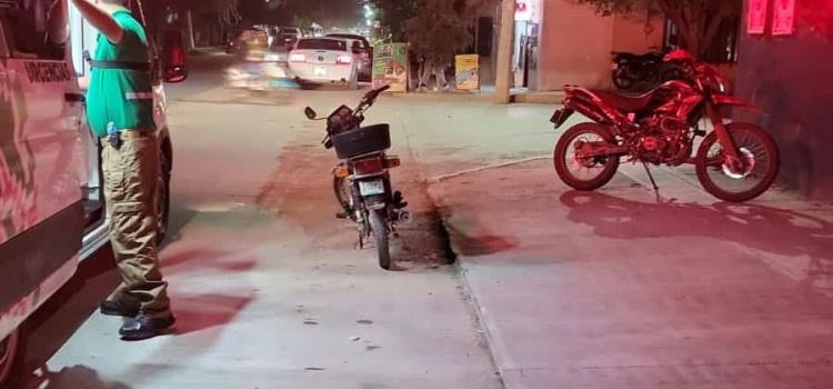 Jovencito cayó de motocicleta 