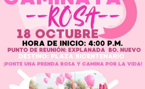 Invitan a participar en la caminata Rosa 
