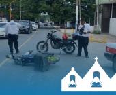 Taxi atropelló a motociclista 