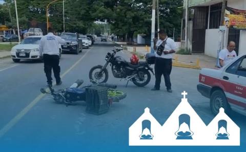 Taxi atropelló a motociclista 
