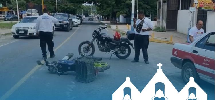 Taxi atropelló a motociclista 