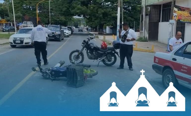 Taxi atropelló a motociclista 