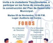 Invitan a participar en los foros de consulta 