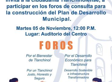 Invitan a participar en los foros de consulta 