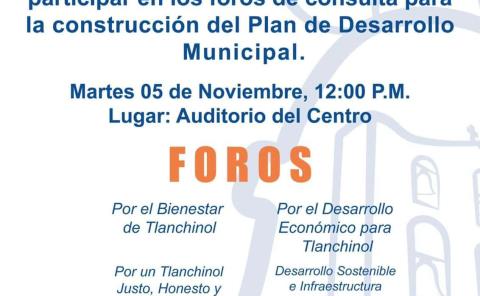 Invitan a participar en los foros de consulta 
