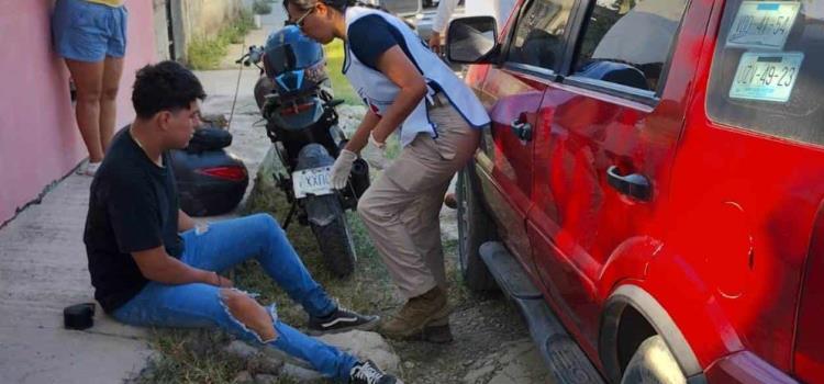 Herido en choque joven motociclista      