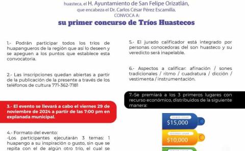 Preparan concurso de regional de tríos
