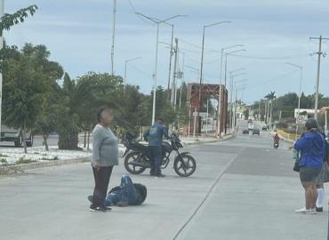 Motociclista cayó en Ferrocarrilero 