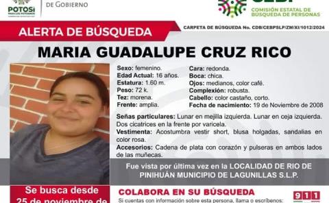 Sigue búsqueda de la jovencita
