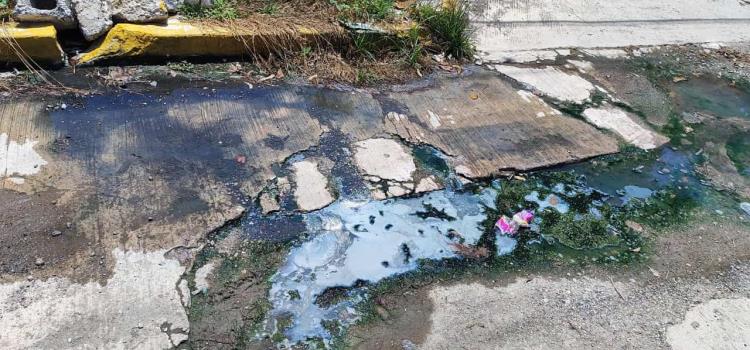 Fuga de aguas negras sigue sin ser atendida