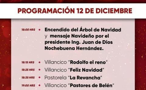 Invitan a encendido de árbol navideño
