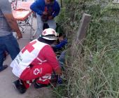 Herido en choque joven motociclista