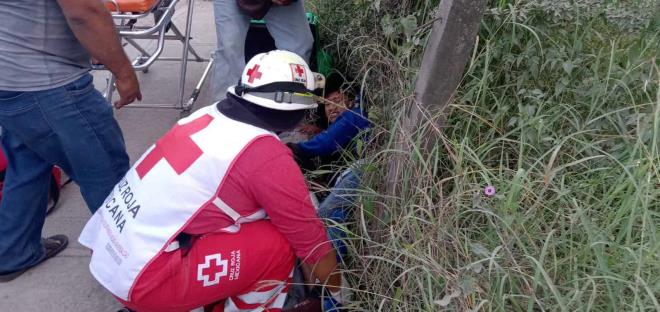 Herido en choque joven motociclista