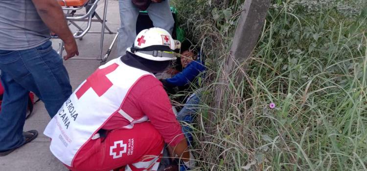 Herido en choque joven motociclista