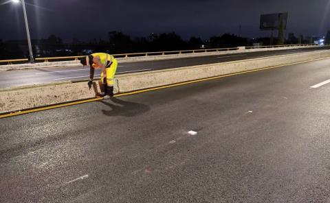 Aplicaron pintura vial en avenida
