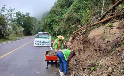 Rehabilitan caminos afectados por lluvias
