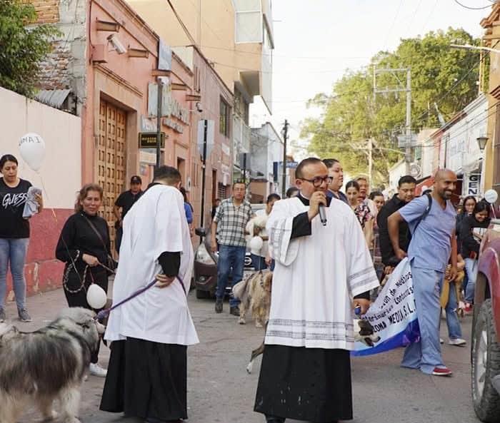 Parroquia encabezó caminata con animales 