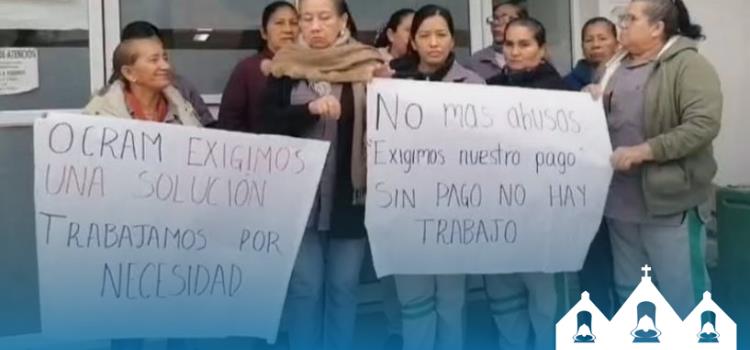 Trabajadoras de limpieza se manifestaron en hospital de Tempoal