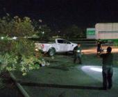 Volcó camioneta en la maquiladora        